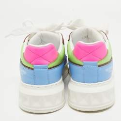 Pre Owned Valentino Multicolor Leather Roman Stud Sneakers Size 35