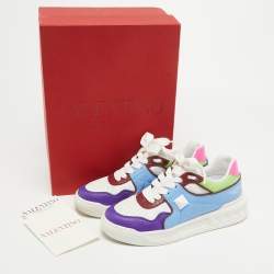 Pre Owned Valentino Multicolor Leather Roman Stud Sneakers Size 35