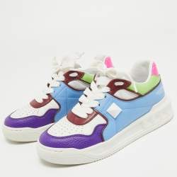 Pre Owned Valentino Multicolor Leather Roman Stud Sneakers Size 35