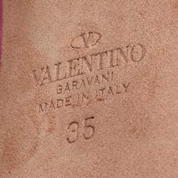 Pre Owned Valentino Pink Patent Leather Tan-Go Platform Pumps Size 35