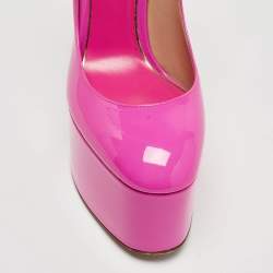 Pre Owned Valentino Pink Patent Leather Tan-Go Platform Pumps Size 35