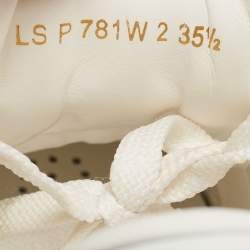 Pre Owned Valentino White/Pink Patent and Leather Open Sneakers Size 35.5