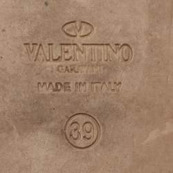 Pre Owned Valentino Neon Yellow Lace and Leather Espadrille Flats Size 39