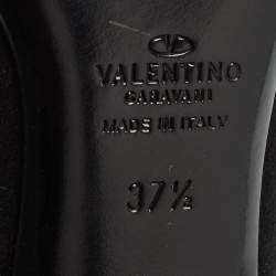 Valentino Black Satin Peep Toe Platform Pumps Size 37.5