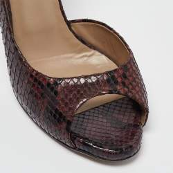 Pre Owned Valentino Purple Python Open Toe D'orsay Pumps Size 40