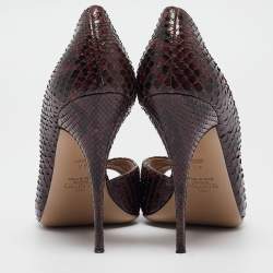 Pre Owned Valentino Purple Python Open Toe D'orsay Pumps Size 40