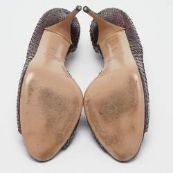 Pre Owned Valentino Purple Python Open Toe D'orsay Pumps Size 40