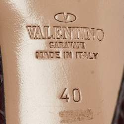 Pre Owned Valentino Purple Python Open Toe D'orsay Pumps Size 40