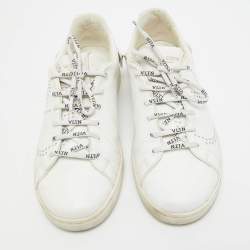 Pre Owned Valentino White Leather Backnet Sneakers Size 36.5
