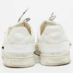 Pre Owned Valentino White Leather Backnet Sneakers Size 36.5