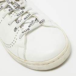 Pre Owned Valentino White Leather Backnet Sneakers Size 36.5
