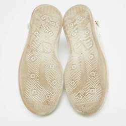 Pre Owned Valentino White Leather Backnet Sneakers Size 36.5