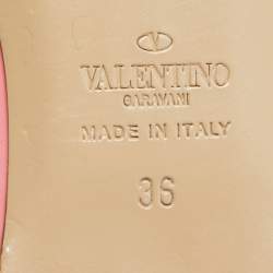 Pre Owned Valentino Pink Patent Leather Rockstud Ballet Flats Size 36