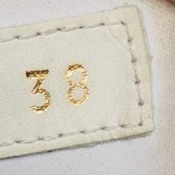 Pre Owned Valentino Black Leather Star Studded Low Top Sneakers Size 38