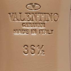 Pre Owned Valentino Dusty Pink Patent Leather Rockstud Ankle Strap Pumps Size 36.5