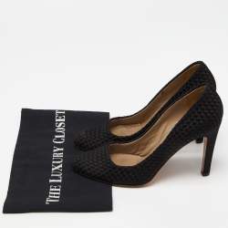 Valentino Black Woven Leather Pumps Size 37