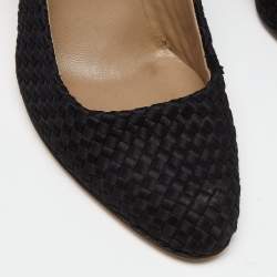 Valentino Black Woven Leather Pumps Size 37