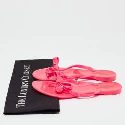 Valentino Pink Rubber Rockstud Slide Flats Size 38