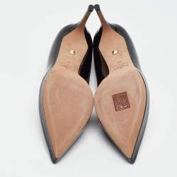 Pre Owned Valentino Black Patent Leather Platform Pumps Size 37