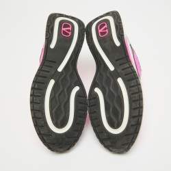 Pre Owned Valentino Multicolor Suede and Fabric Runner Low Top Sneakers Size 39