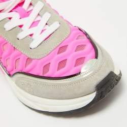 Pre Owned Valentino Multicolor Suede and Fabric Runner Low Top Sneakers Size 39