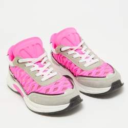 Pre Owned Valentino Multicolor Suede and Fabric Runner Low Top Sneakers Size 39