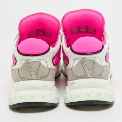 Pre Owned Valentino Multicolor Suede and Fabric Runner Low Top Sneakers Size 39