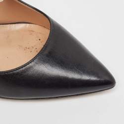 Pre Owned Valentino Black Leather Rockstud Pumps Size 37.5