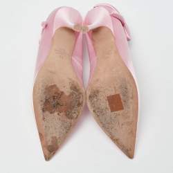 Pre Owned Valentino Pink Satin Nite-Out Pointed Toe Pumps Size 39
