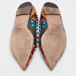 Pre Owned Valentino Multicolor Leather Rockstud Ballet Flats Size  40