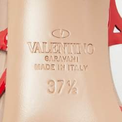 Pre Owned Valentino Red/Transparent Patent and PVC Pointed Toe Pumps Size  37.5