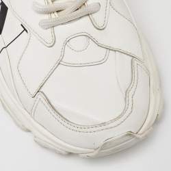 Pre Owned Valentino Cream Leather VLTN Bounce Low Top Sneakers Size 38