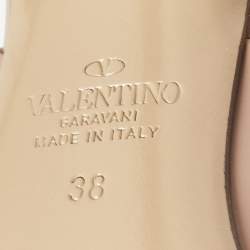 Pre Owned Valentino Beige Leather  One Stud Slingback Pumps Size 38