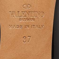 Pre Owned Valentino Black/Dusty Pink Patent and Leather Love Latch Pumps Size 37