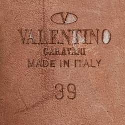 Pre Owned Valentino Multicolor Leather Rockstud Ankle-Strap Pumps Size 39