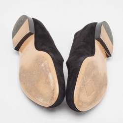 Pre Owned Valentino Black Suede Slip On Loafers Size 36