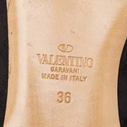 Pre Owned Valentino Black Suede Slip On Loafers Size 36