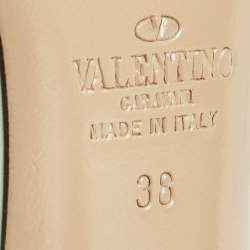 Pre Owned Valentino Mint Green Leather Rockstud Ankle Strap Pumps Size 38