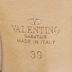 Pre Owned Valentino Pink Suede Ankle Strap Sandals Size 39 