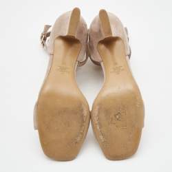 Pre Owned Valentino Pink Suede Ankle Strap Sandals Size 39 