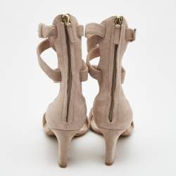 Pre Owned Valentino Pink Suede Ankle Strap Sandals Size 39 