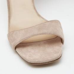 Pre Owned Valentino Pink Suede Ankle Strap Sandals Size 39 