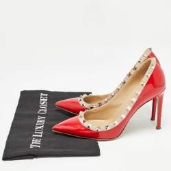 Valentino Red Patent Leather Rockstud Pumps Size 36