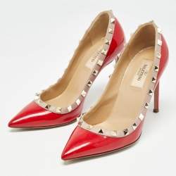 Valentino Red Patent Leather Rockstud Pumps Size 36