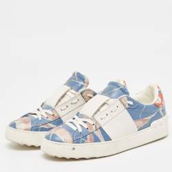 Valentino Multicolor Leather Rockstud Low Top Sneakers Size 36