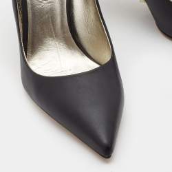 Pre Owned Valentino Black Leather Rockstud Pointed Toe Pumps Size 41