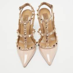 Valentino Beige Patent Rockstud Pumps Size 36.5