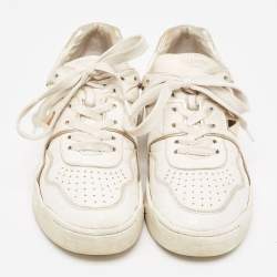 Pre Owned Valentino White Leather  One Stud Law Top Sneakers Size 39