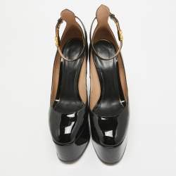 Valentino Black Patent Tango Platform Pumps Size 37.5