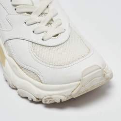 Pre Owned Valentino White Leather and Mesh Low Top Sneakers Size 38